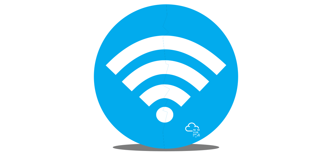 A disc with a wifi logo being split in two.