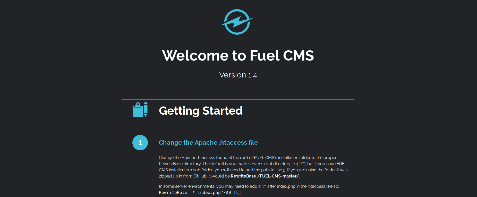 FuelCMS home page