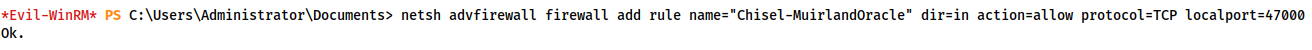 Demonstration of the above firewall rule through WinRM