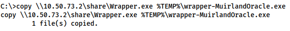 Confirmation that the copy operation was successful